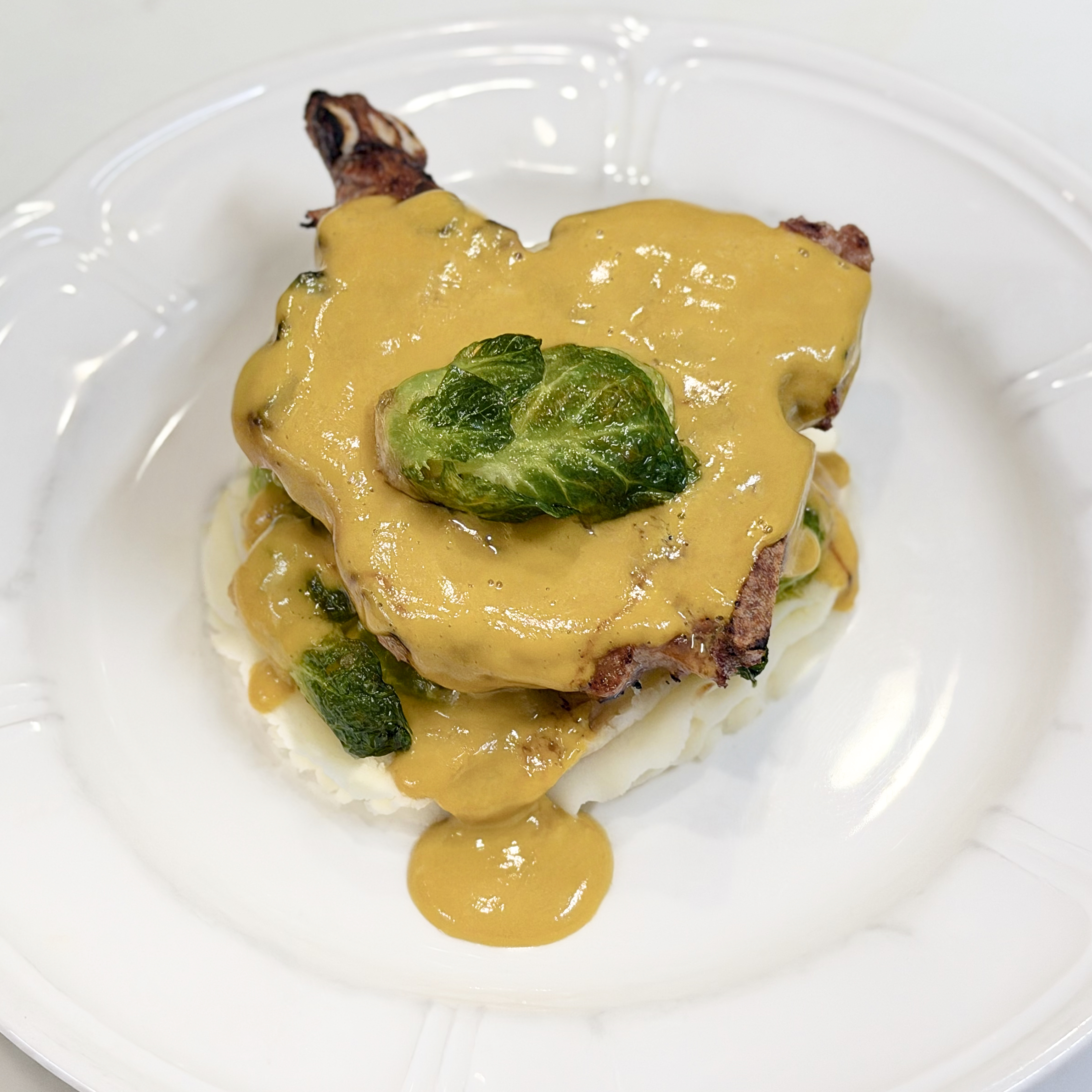 Squash Blossom Mole Pork Chop