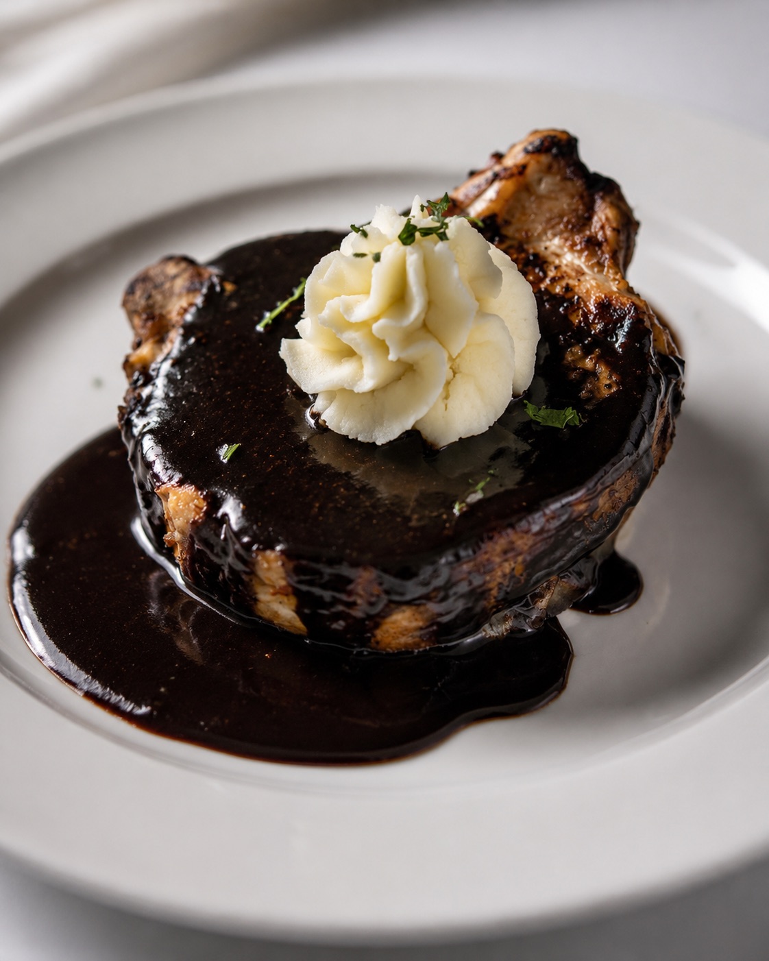 Pork Chop with Black Mole